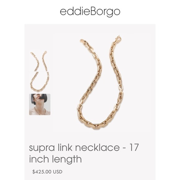 Eddie Borgo Supra Link Chain Gold Statement Necklace 17" Length NWT Retail $425 - Picture 9 of 10